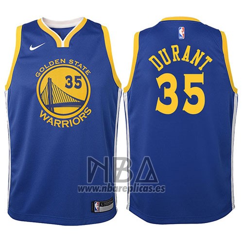 Camiseta Nino Golden State Warriors Kevin Durant NO 35 2017-18 Azul
